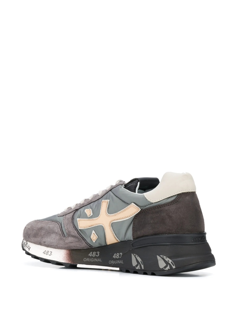 Sneakers Premiata gri din piele si material textil - Img 6