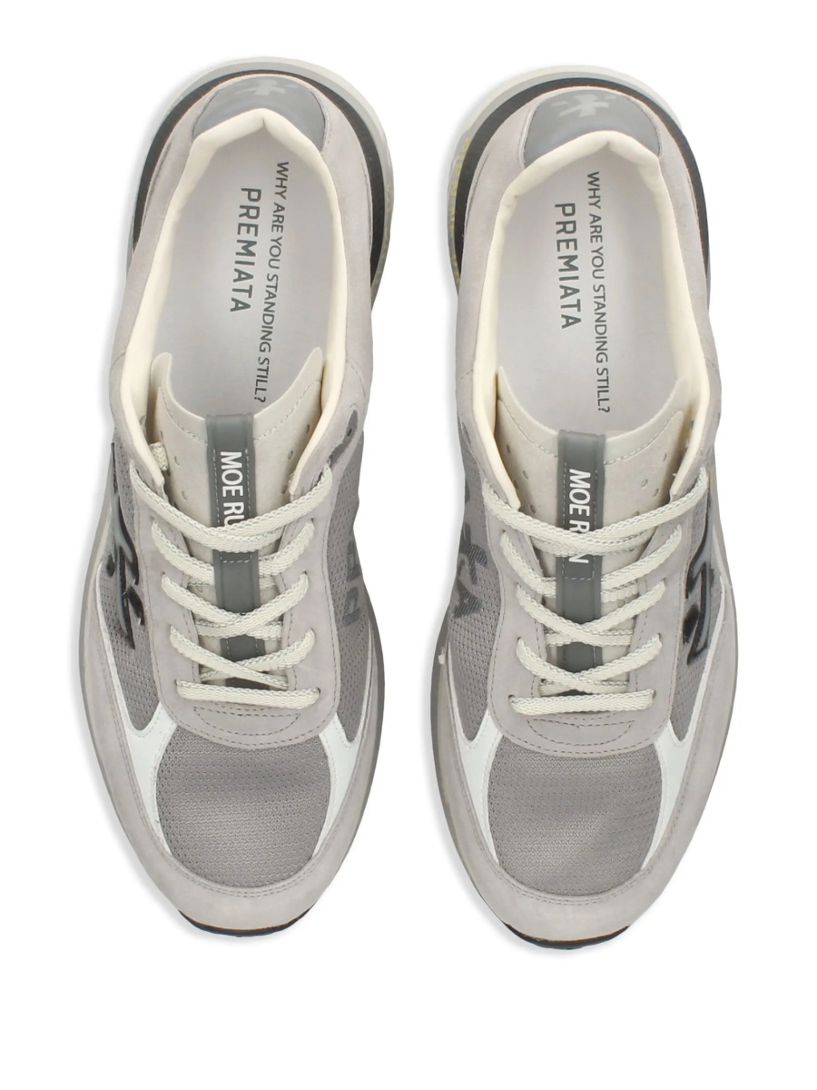Sneakers Premiata gri din piele si poliamida - Img 4