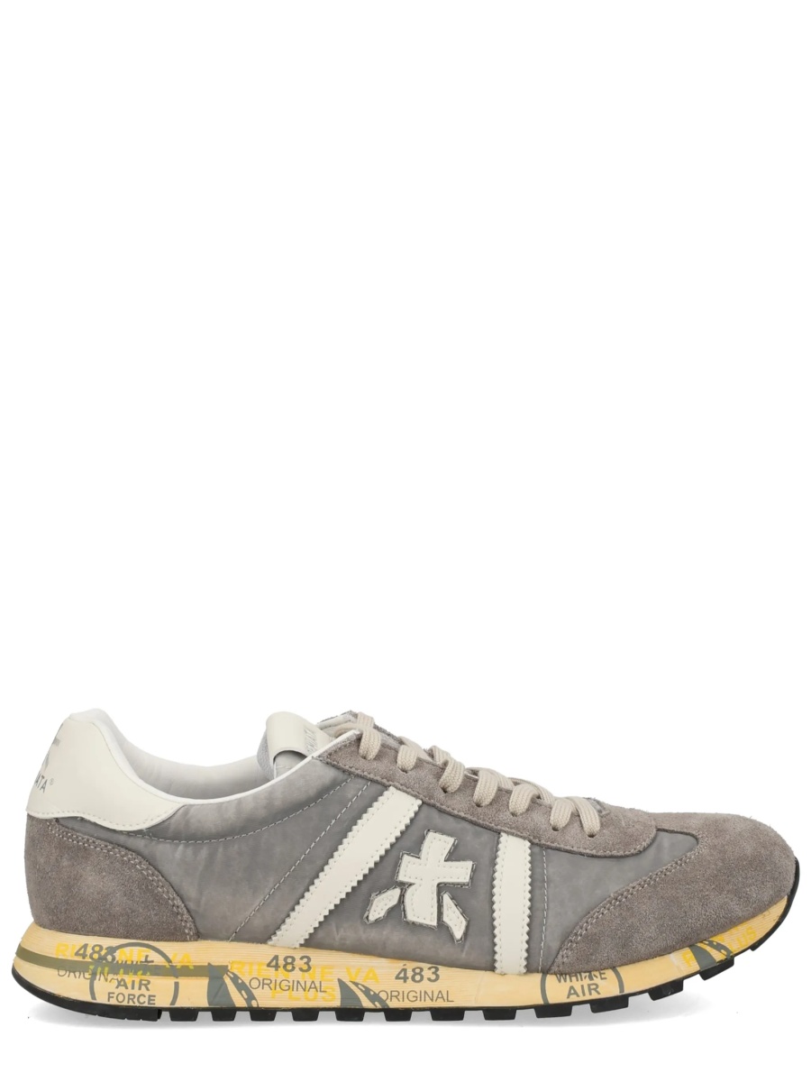 Sneakers Premiata gri din piele si poliamida - Img 2