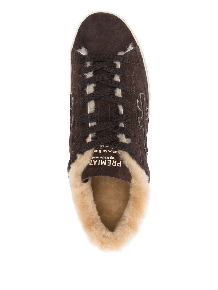 Sneakers Premiata maro din piele intoarsa si poliuretan - Img 4