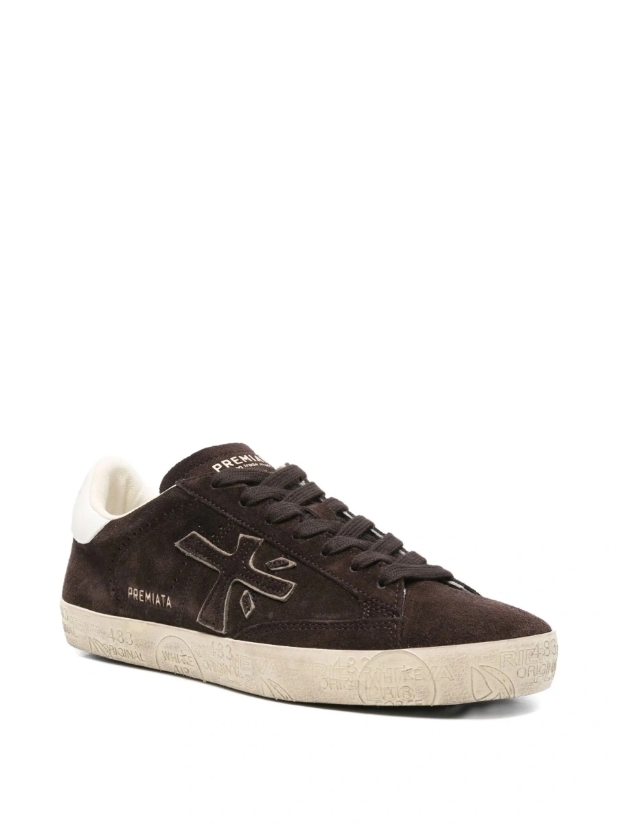 Sneakers Premiata maro din piele si poliuretan - Img 2