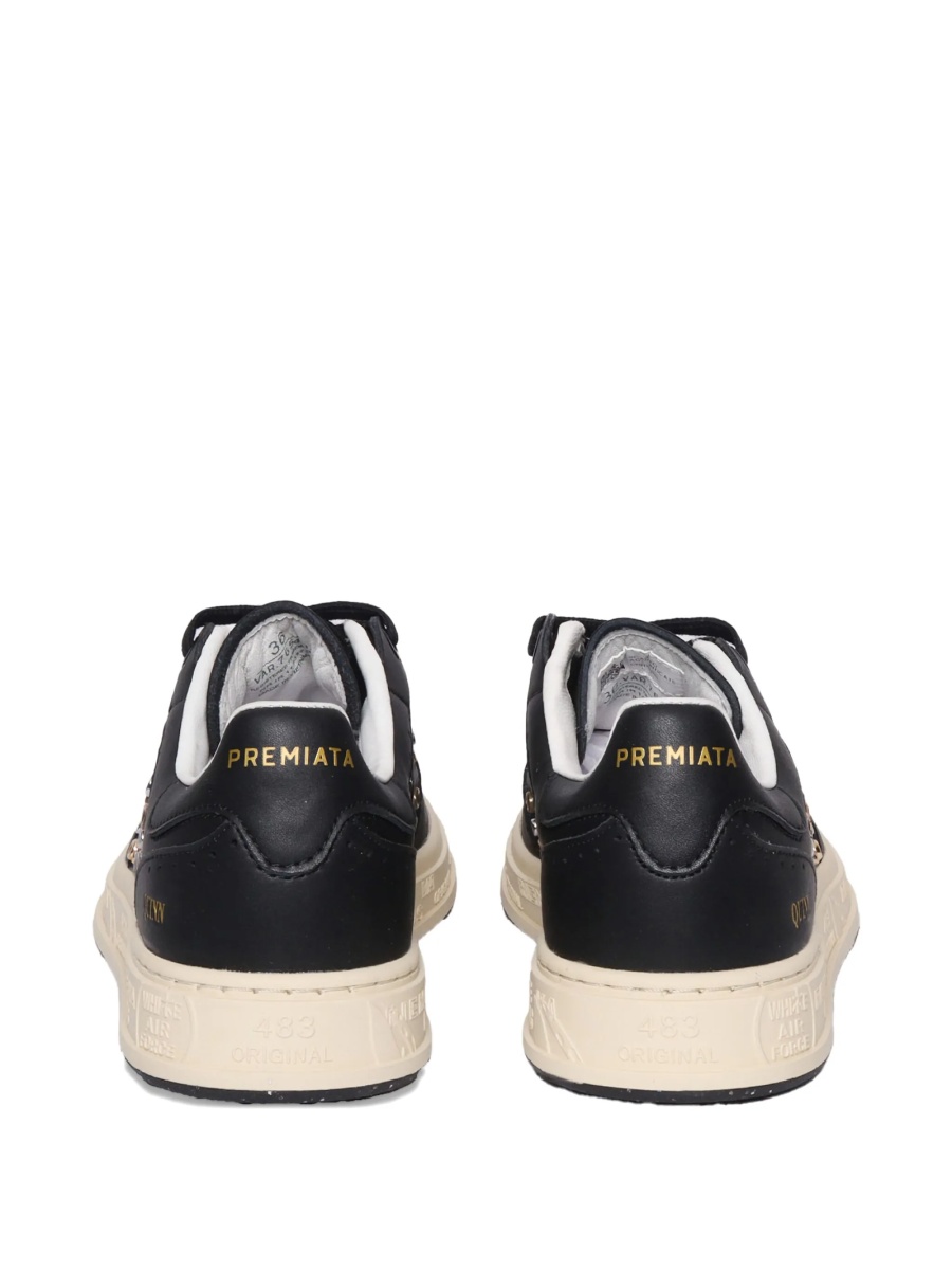 Sneakers Premiata negri din piele si metal - Img 3
