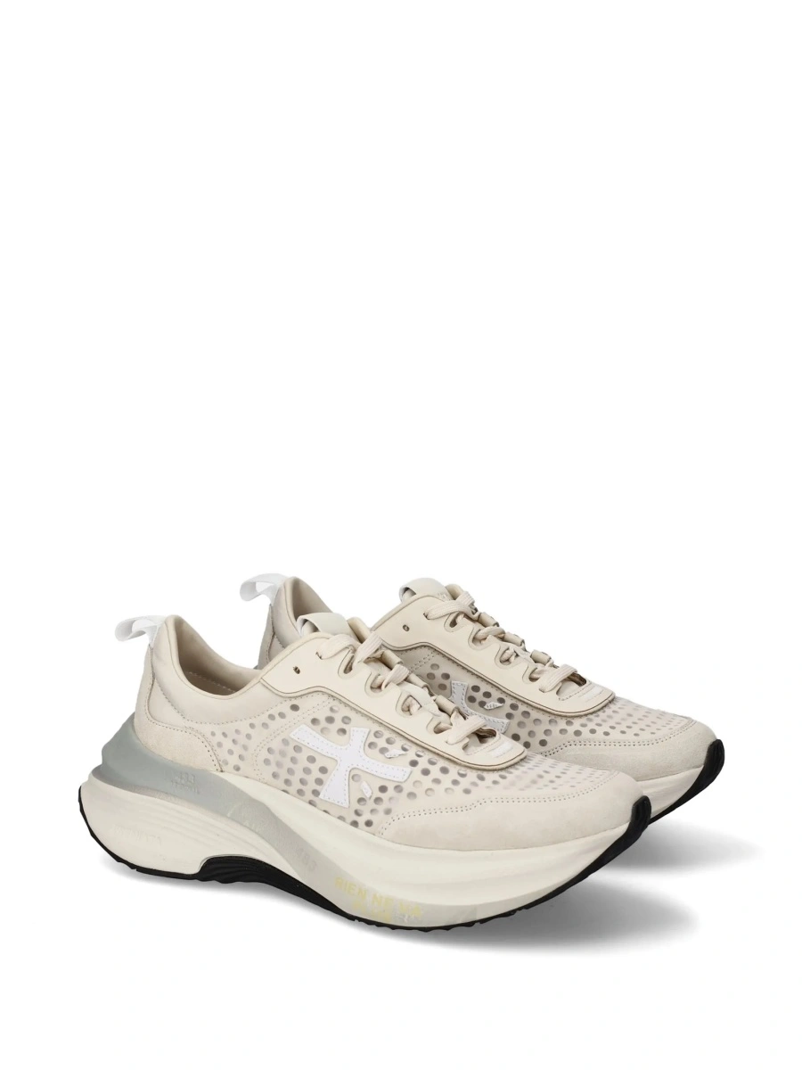 Sneakers Premiata neutri din piele si nylon - Img 2