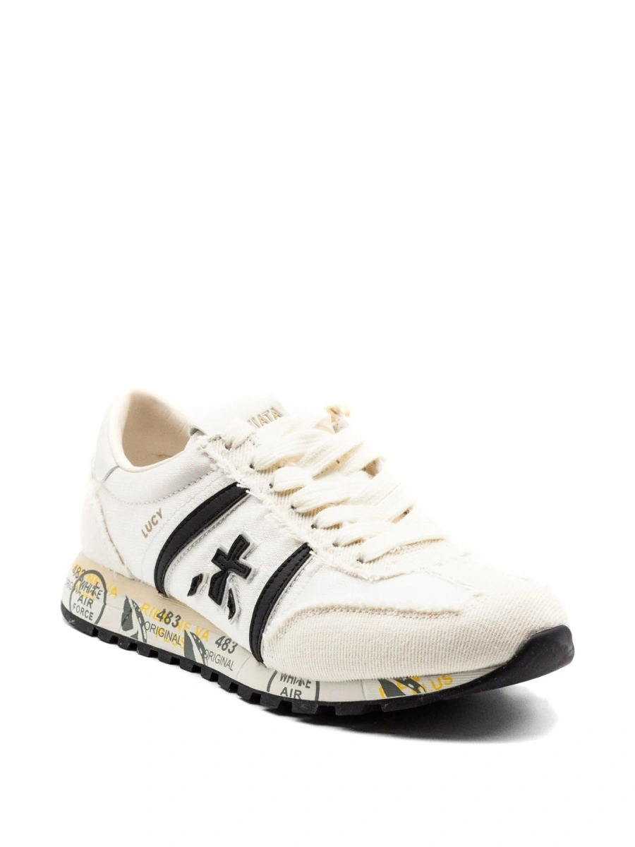 Sneakers Premiata neutri din poliuretan si bumbac - Img 2