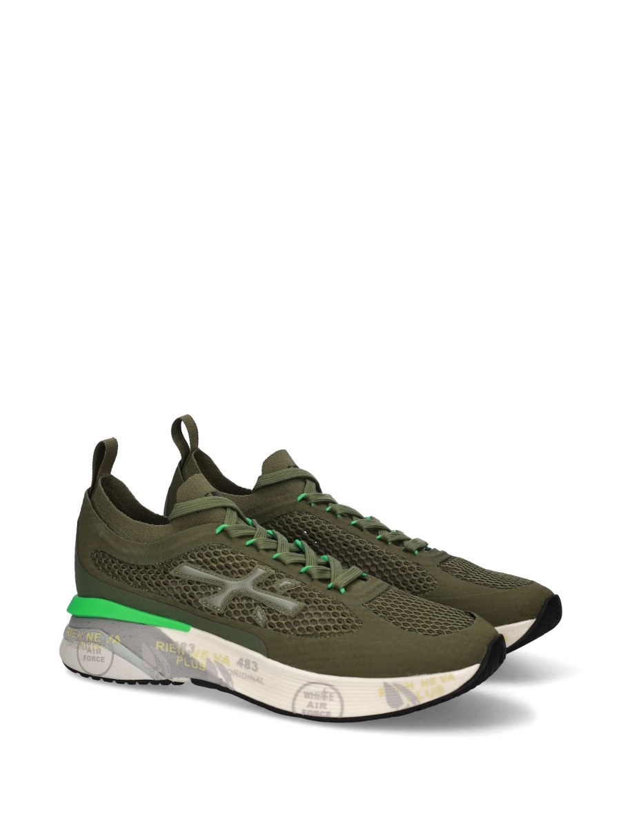 Sneakers Premiata verzi din nylon - Img 2