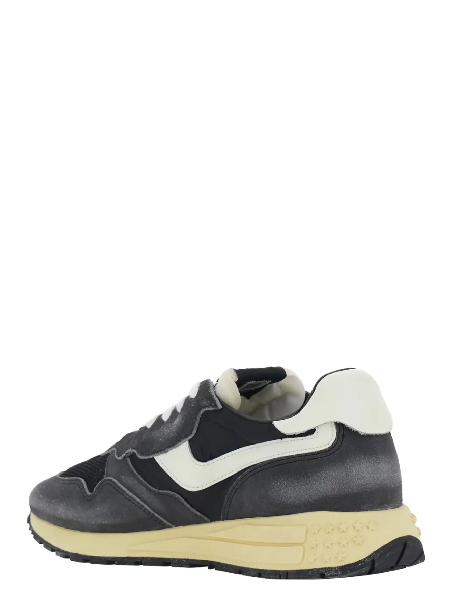 Sneakers 'Reelwind' Black Low Top Sneakers with Logo Patch on the Tongue and Faded Design in Leather and Fabric for Men - Img 3
