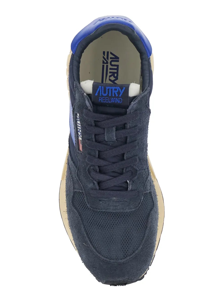 Sneakers 'Reelwind' Blue sneakers with logo patch on the tongue in leather for men - Img 4