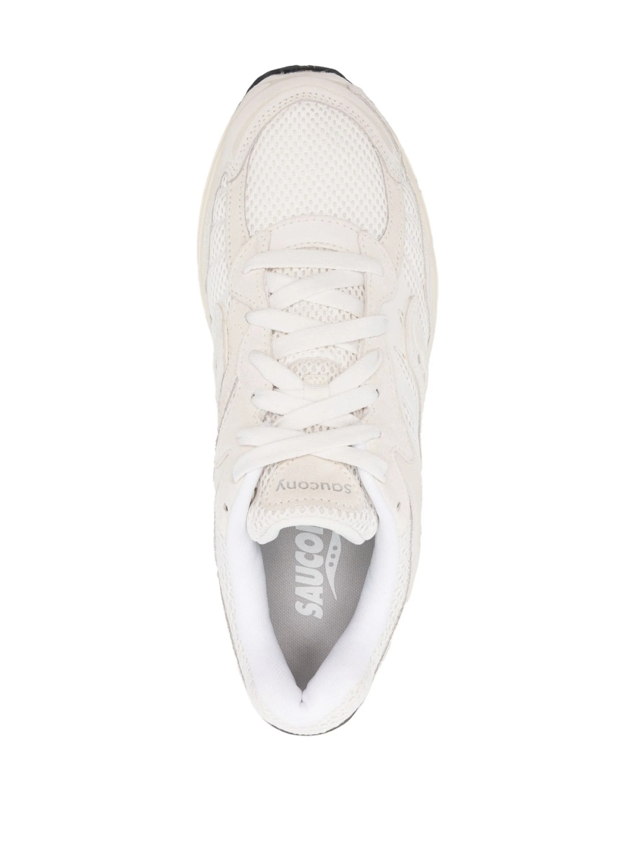 Sneakers Saucony albi din material textil si piele intoarsa - Img 4