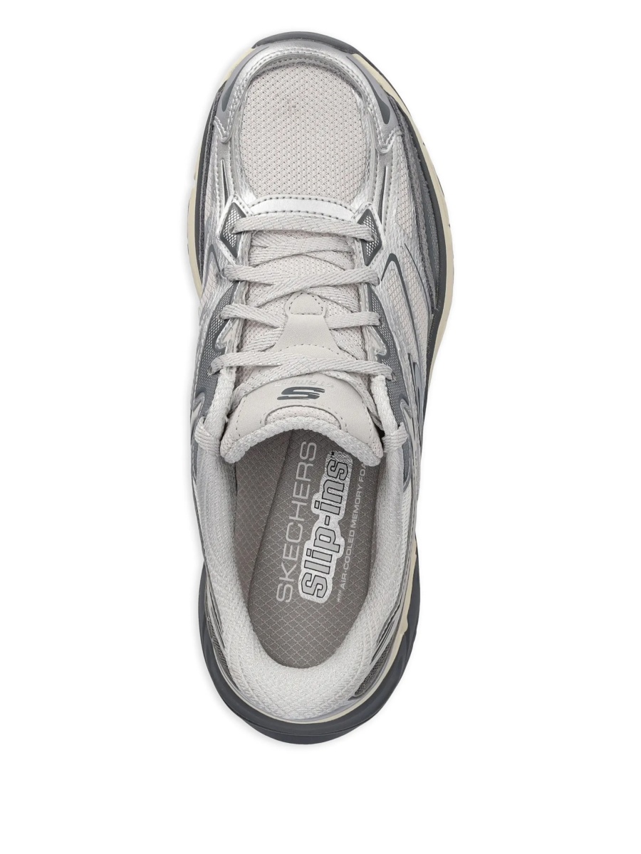 Sneakers SKECHERS gri din piele si plasa - Img 3