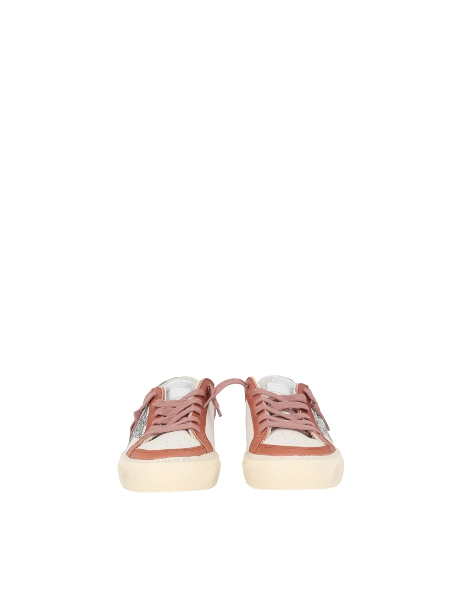 Sneakers SNEAKERS MAY LEATHER UPPER AND TOE GLITTER STAR AND HEEL WHITE/BORDEAUX/SILVER - Img 3