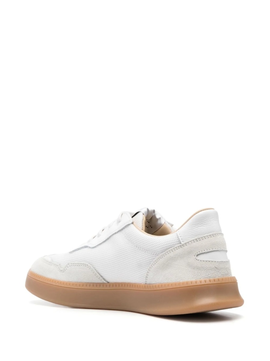 Sneakers SPALWART albi din material textil si piele - Img 3