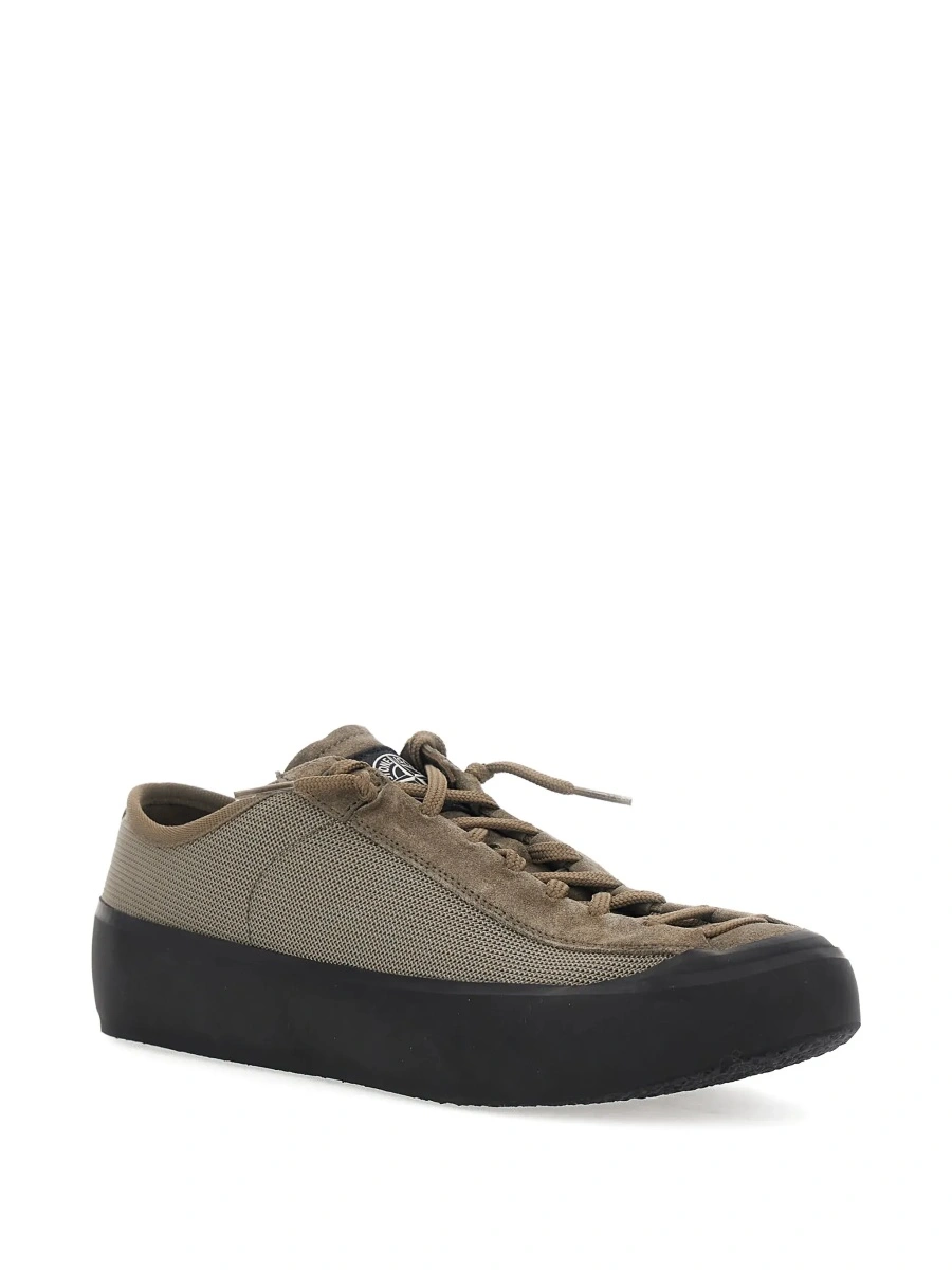 Sneakers Stone Island maro din piele intoarsa si plasa - Img 5