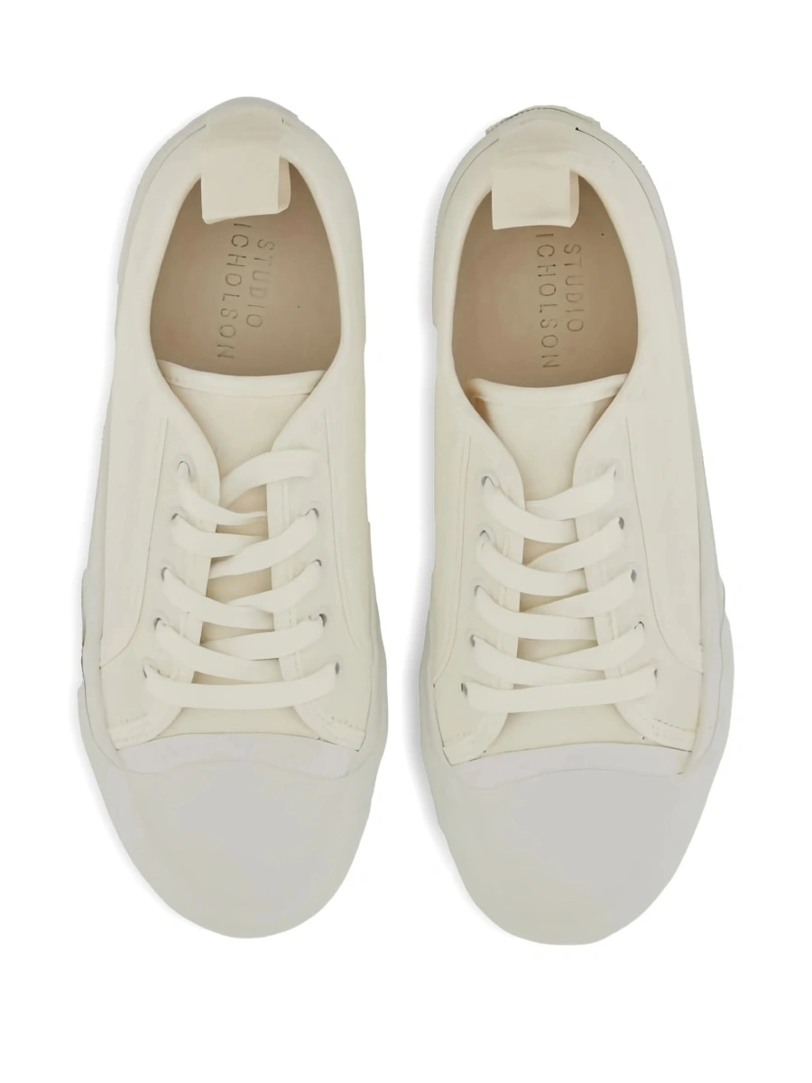 Sneakers STUDIO NICHOLSON albi din bumbac - Img 4