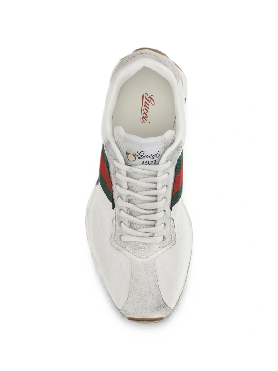 Sneakers 'Tempo' White Sneakers with raised toe and lateral Web Stripe band in leather and fabric Men - Img 7