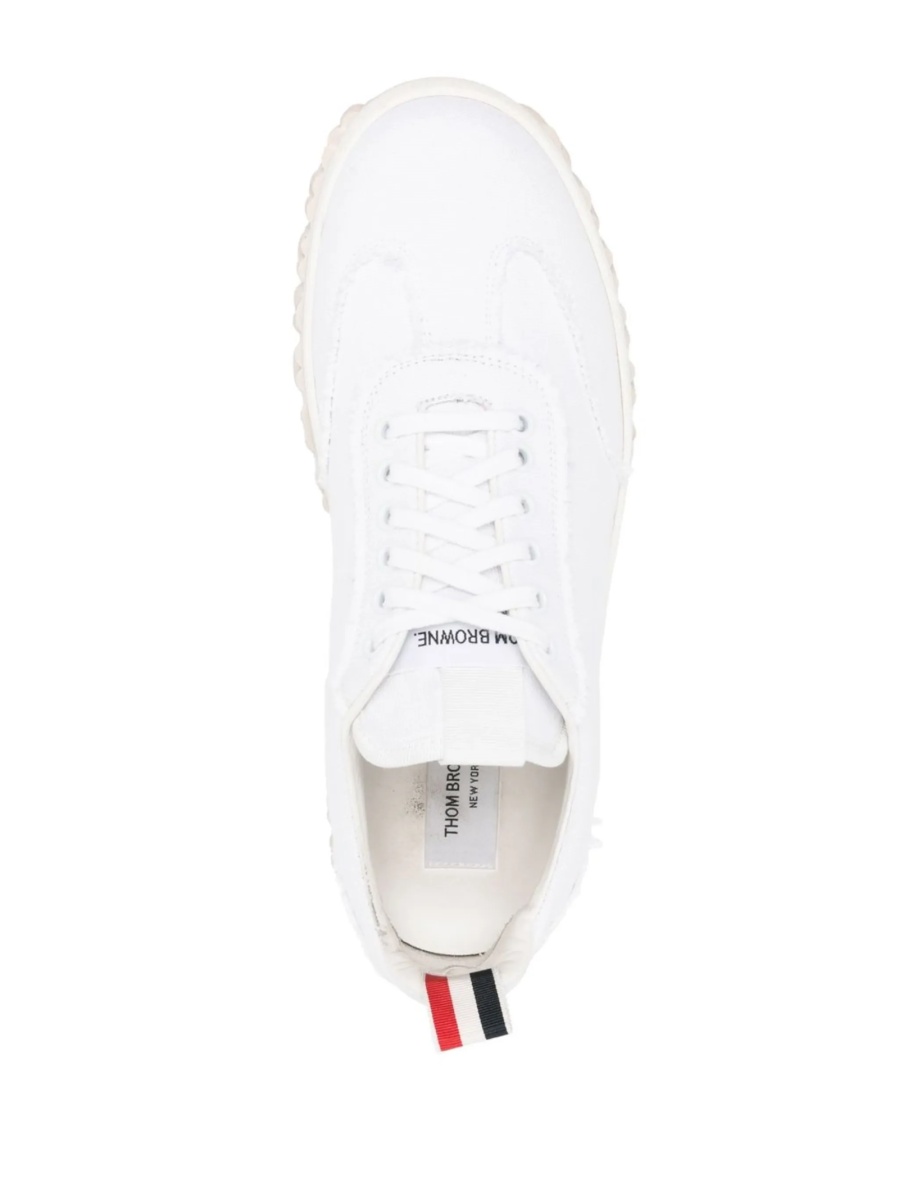 Sneakers Thom Browne albi din bumbac - Img 4