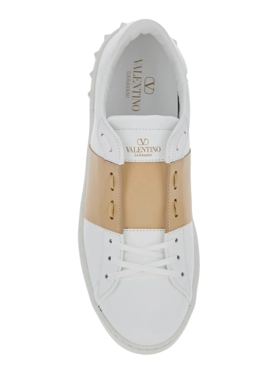 Sneakers Valentino Garavani albi din piele 'Open' - Img 4