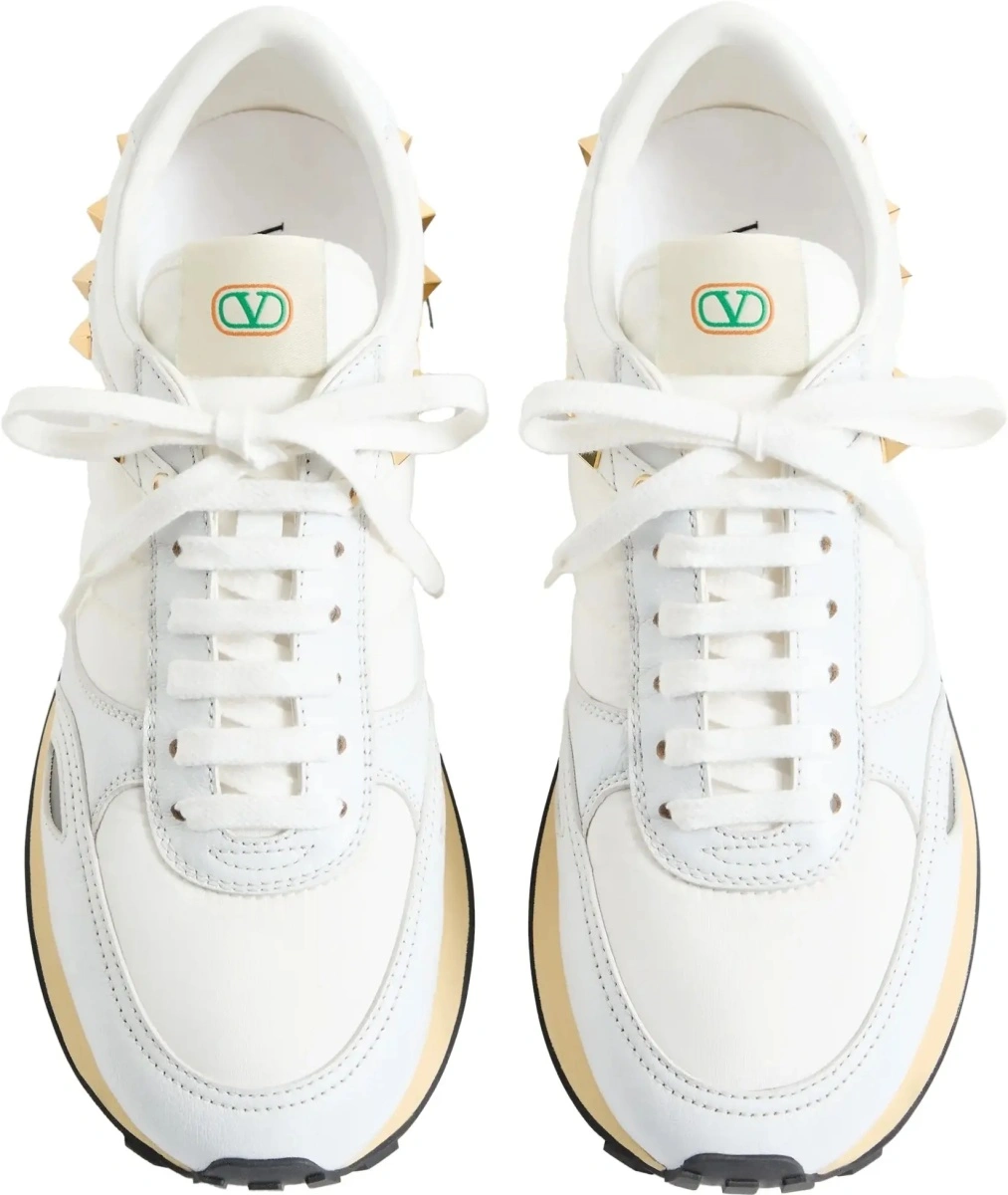 Sneakers Valentino Garavani albi din piele si nylon - Img 7