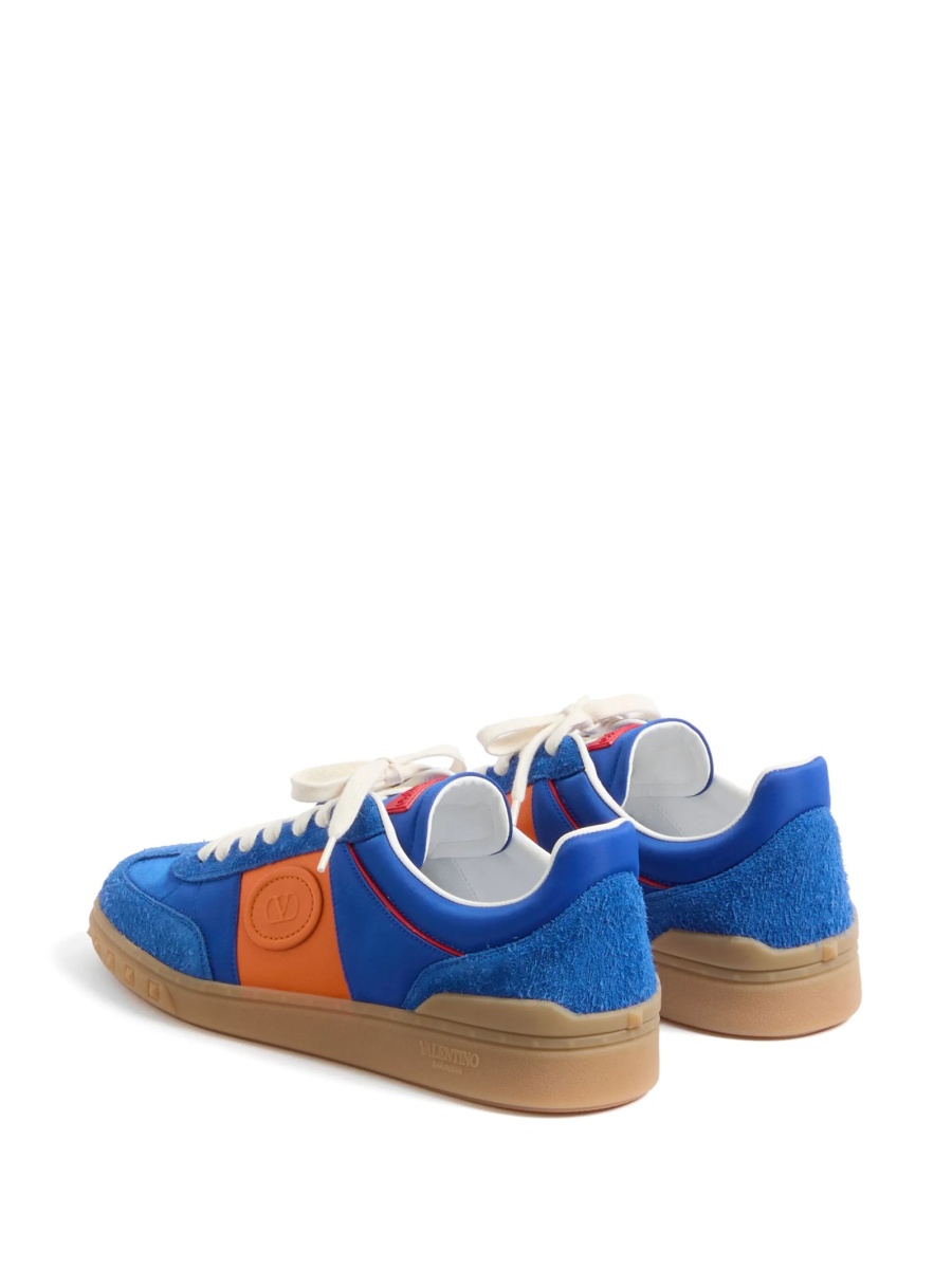 Sneakers Valentino Garavani Rockstud albastri din piele si piele intoarsa - Img 3