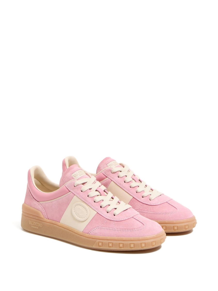 Sneakers Valentino Garavani roz din piele intoarsa si piele - Img 2