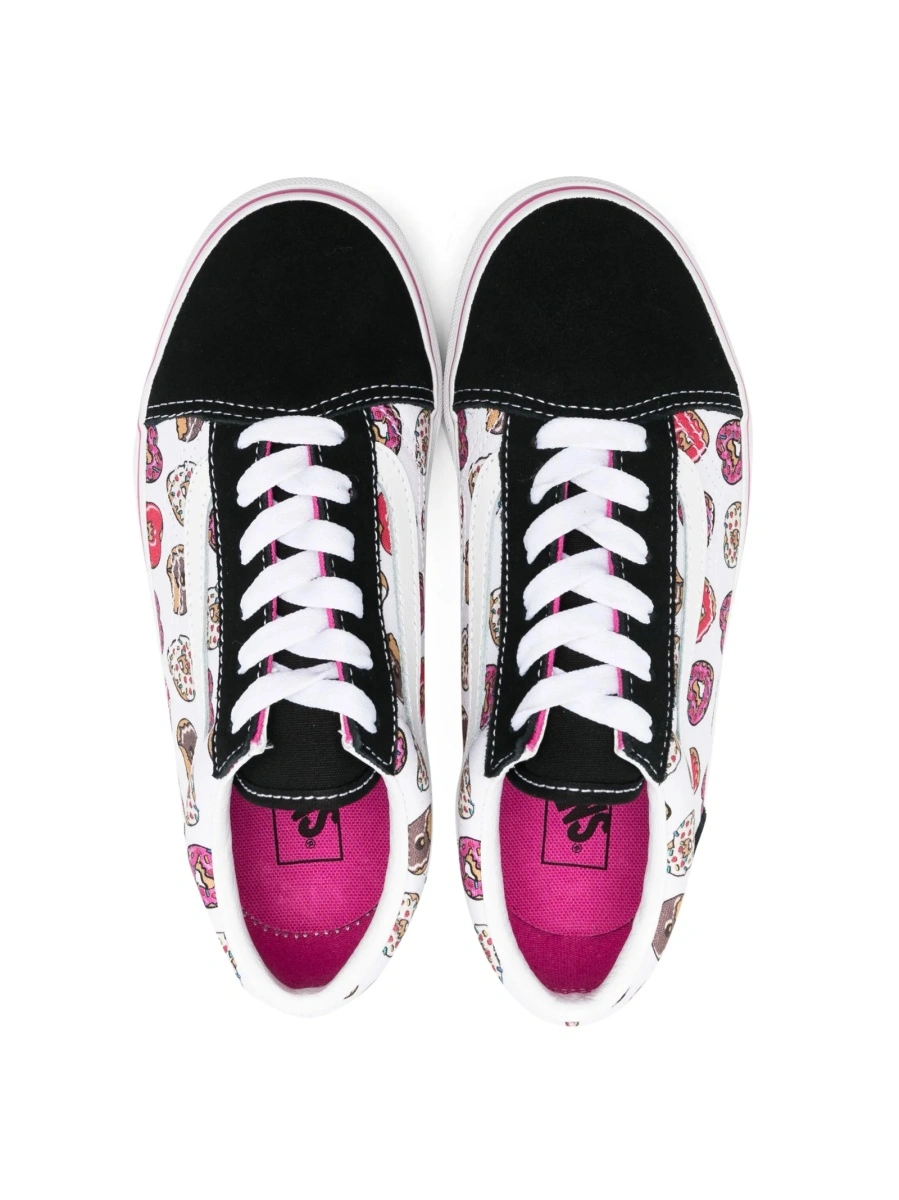 Sneakers Vans albi din material textil si piele intoarsa - Img 3
