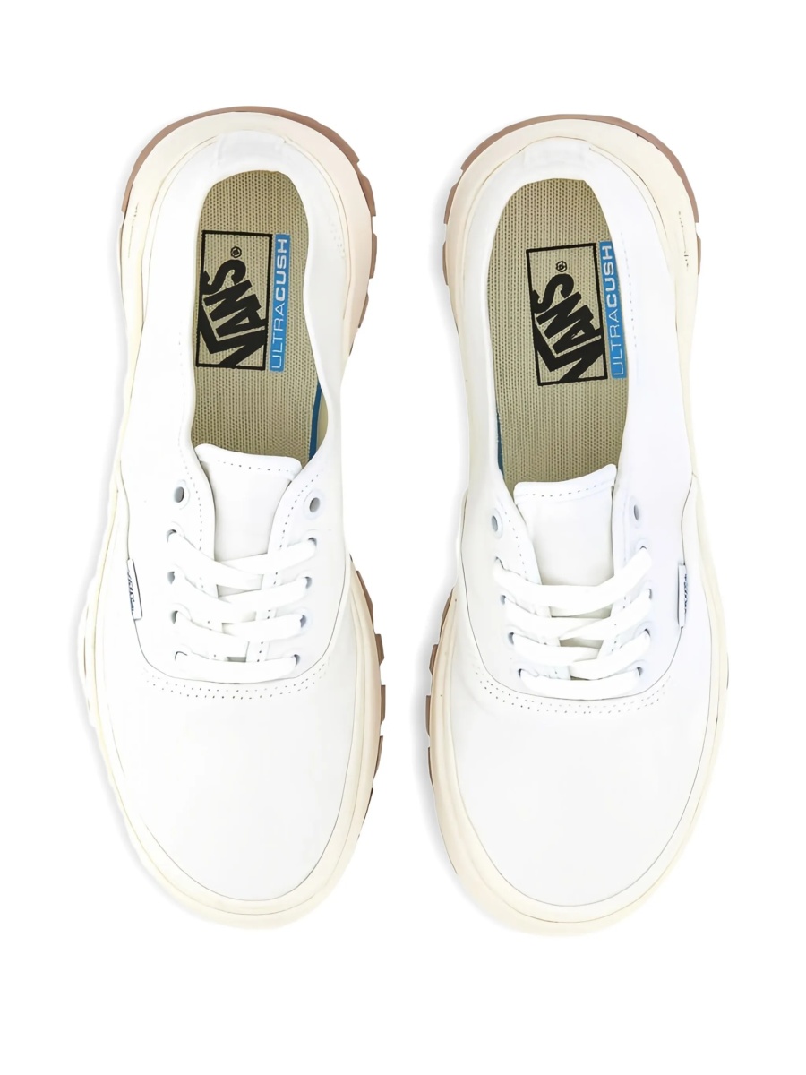 Sneakers Vans albi din material textil si piele intoarsa - Img 3