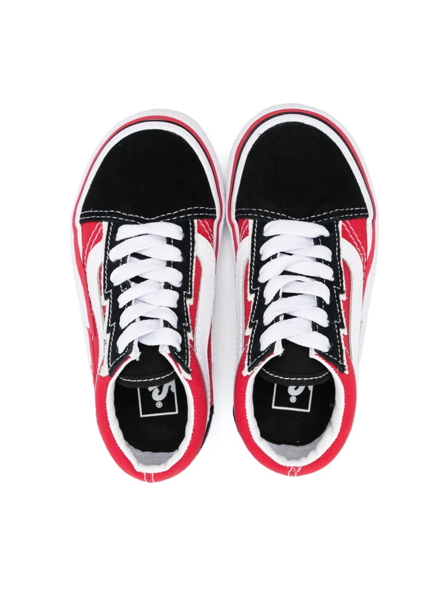 Sneakers Vans rosii din material textil si piele - Img 3