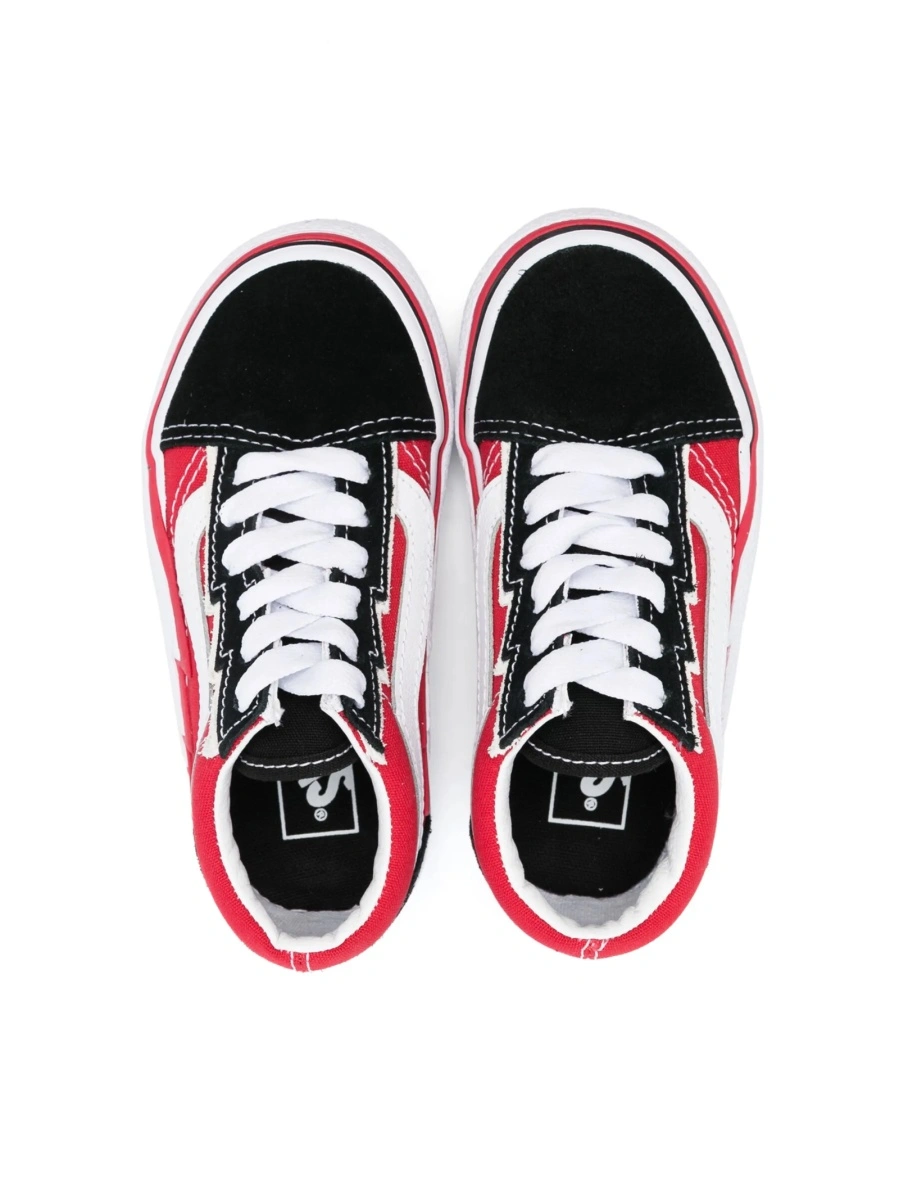 Sneakers Vans rosii din material textil si piele - Img 3