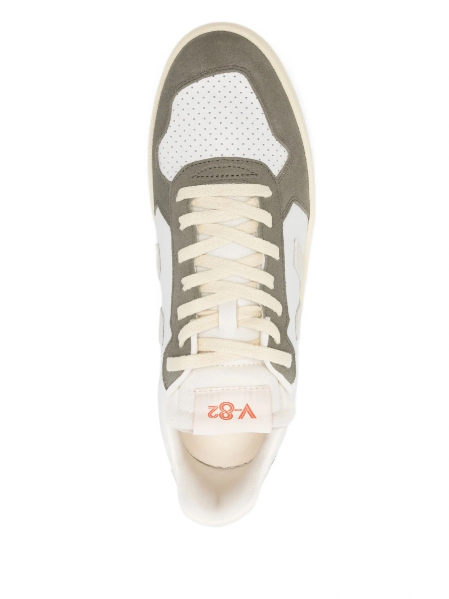 Sneakers VEJA albi din piele si material textil - Img 4