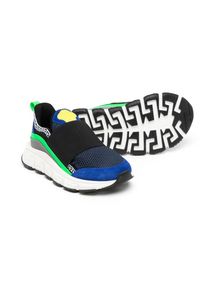 Sneakers Versace albastri din material textil - Img 2