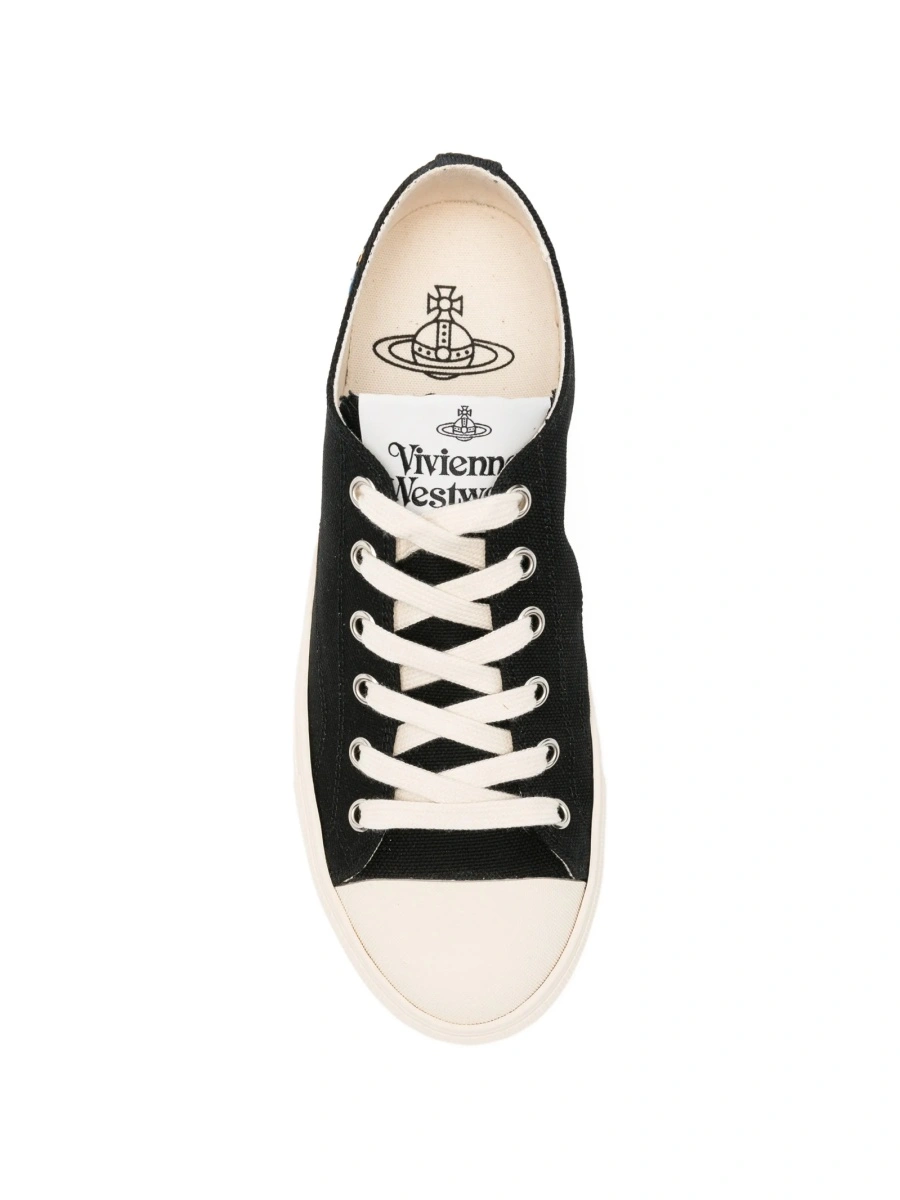 Sneakers Vivienne Westwood negri din material textil - Img 4