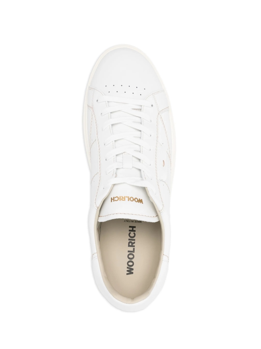 Sneakers Woolrich albi din piele - Img 4