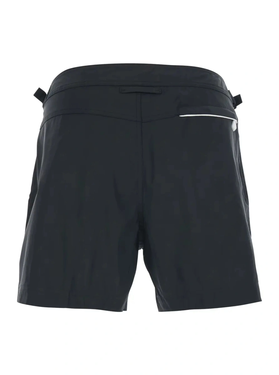 Sorturi Black Swim Shorts with Side Buckled Strap Details in Tech Fabric Man - Img 2