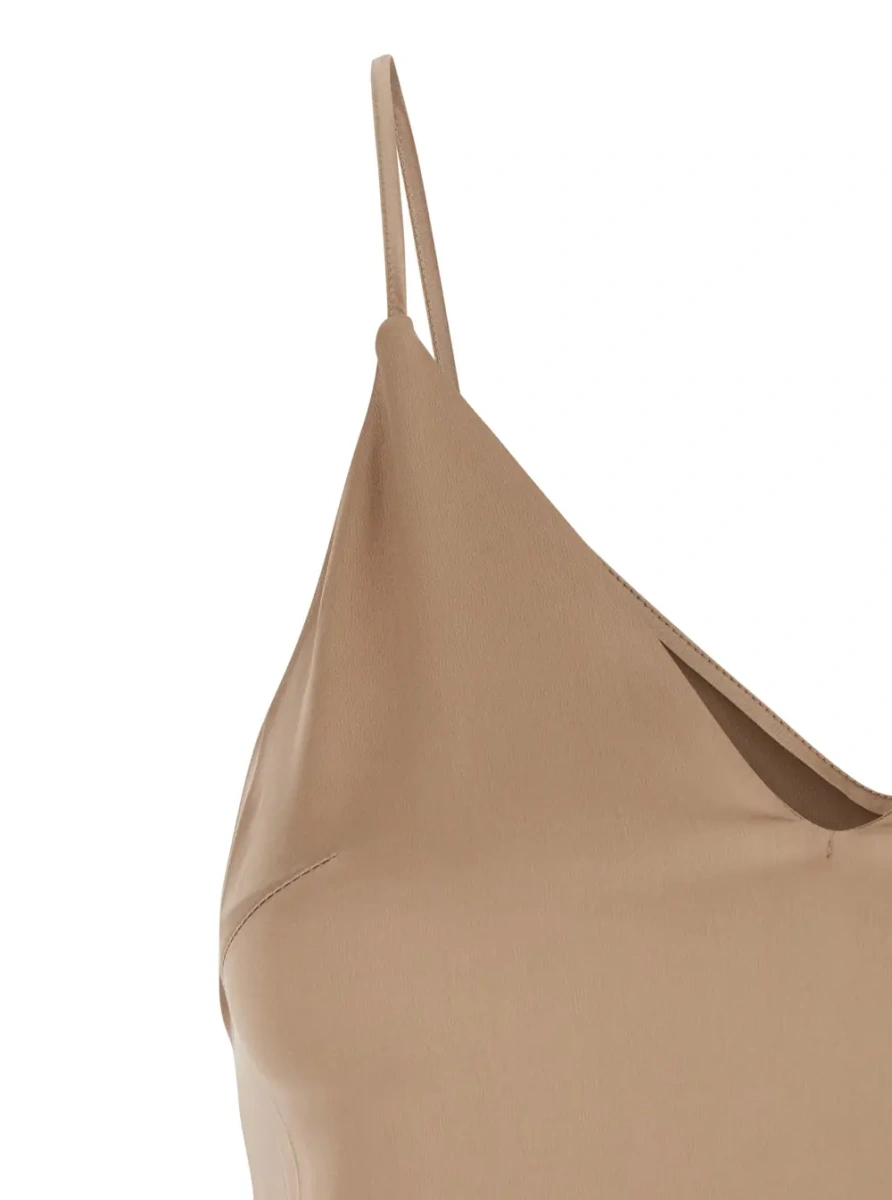 Top Brunello Cucinelli bej din matase - Img 3