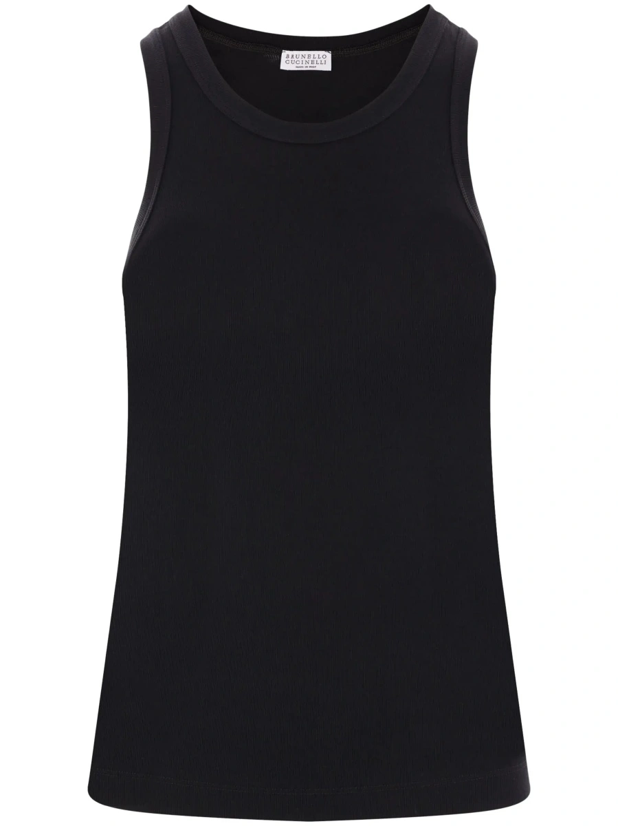 Top Brunello Cucinelli negru din bumbac - Img 8