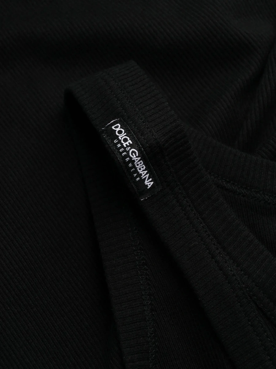 Top Dolce &amp; Gabbana negru din bumbac - Img 5