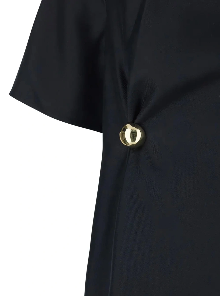 Top LOULOU DE SAISON negru din matase - Img 3