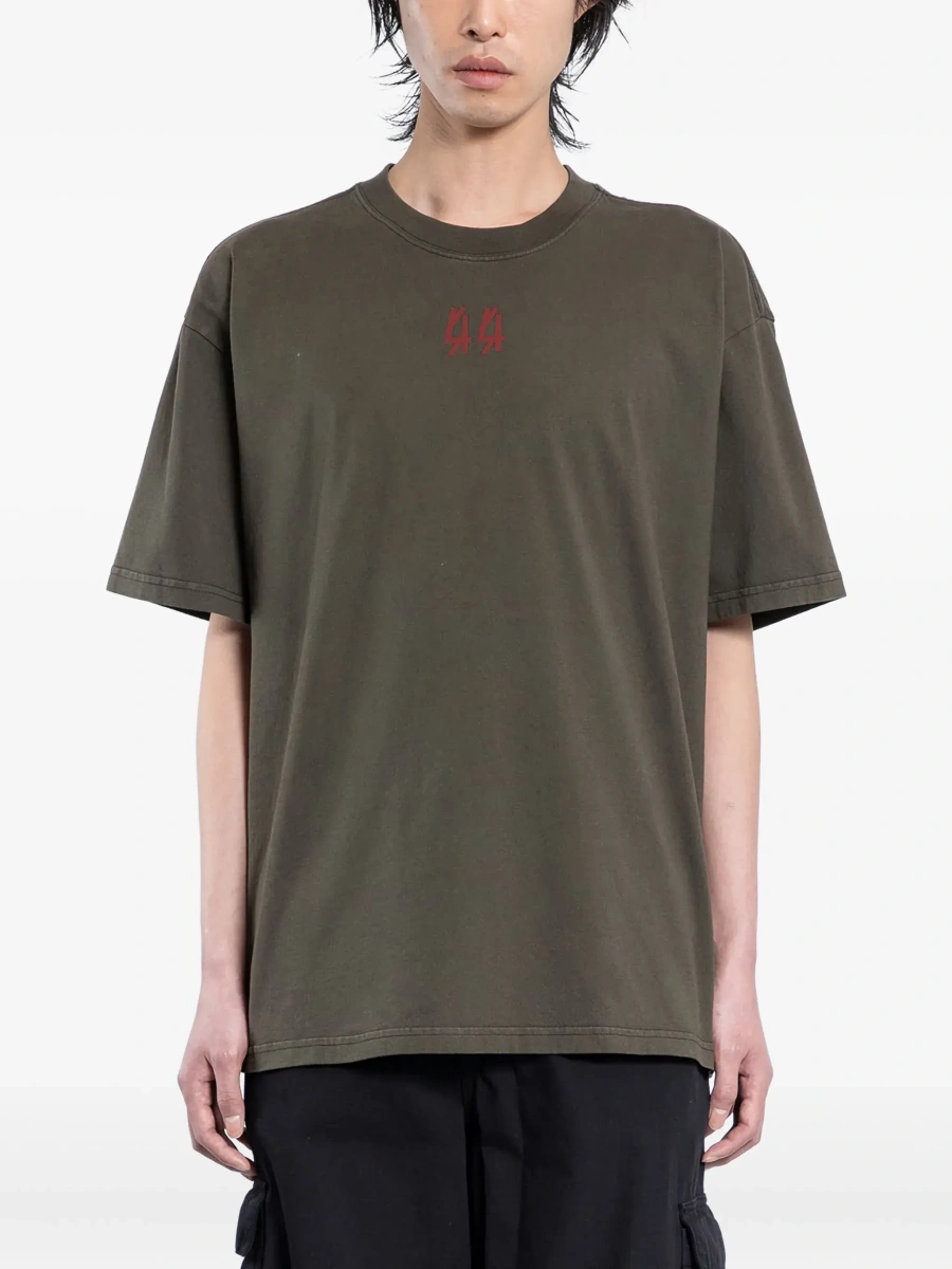 Tricou 44 LABEL GROUP verde din bumbac - Img 6