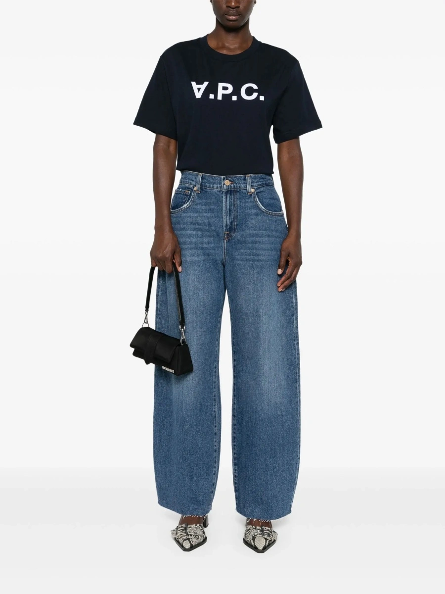 Tricou A.P.C. albastru din bumbac - Img 5