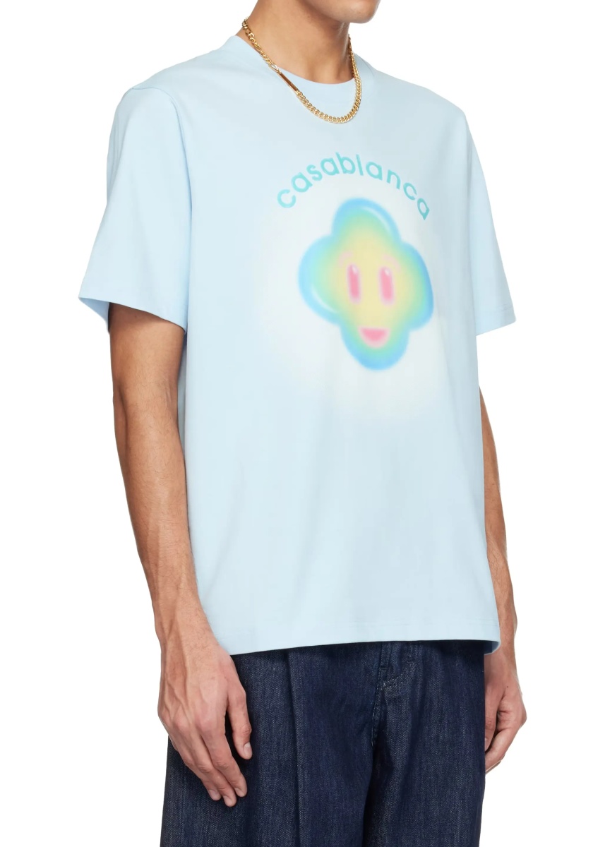 Tricou Airbrush Smiley Print T-Shirt - Img 2