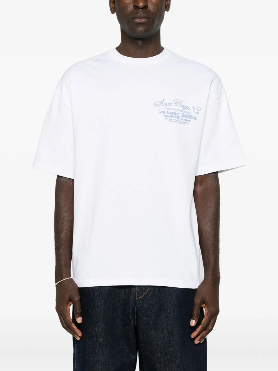 Tricou AMIRI alb din bumbac cu imprimeu fata-verso - Img 5