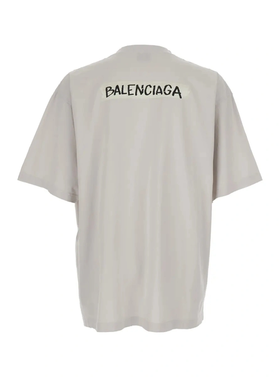 Tricou Balenciaga alb din bumbac - Img 2