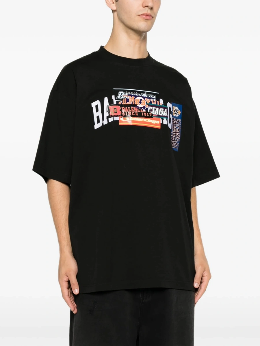 Tricou Balenciaga negru din bumbac - Img 3