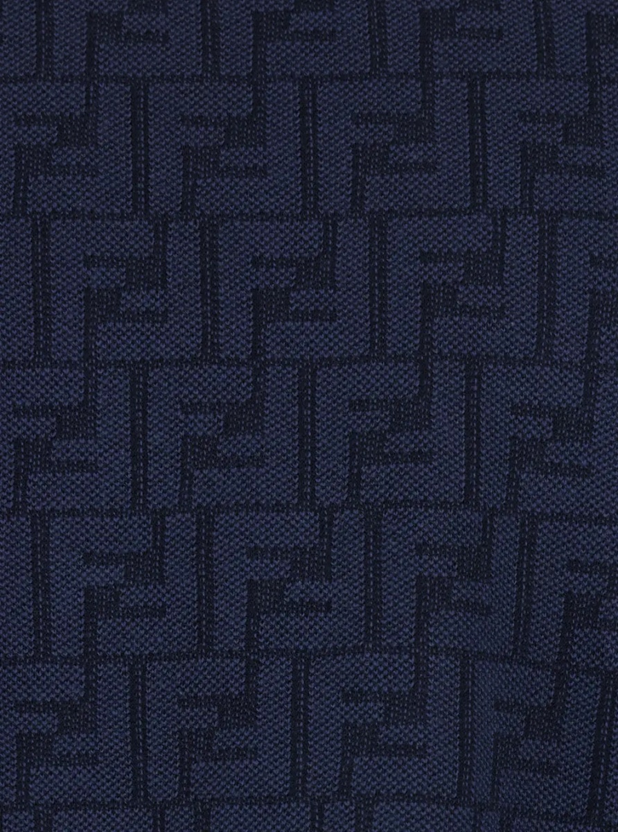 Tricou Blue Crew neck T-shirt with FF all-over motif in cotton for men - Img 3