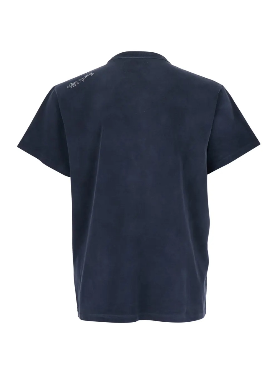 Tricou Blue T-shirt with front print in cotton man - Img 2