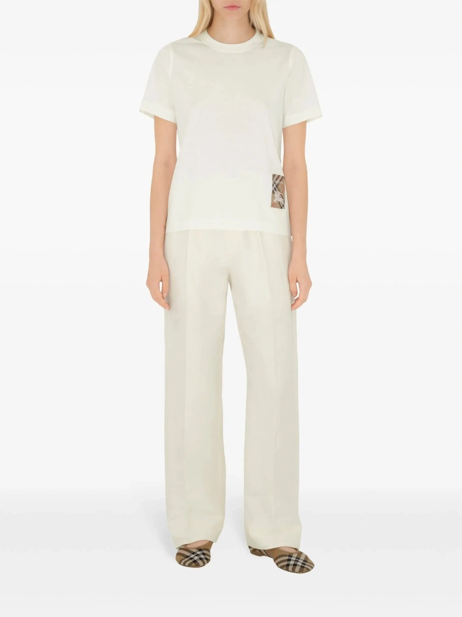 Tricou Burberry alb din bumbac - Img 4