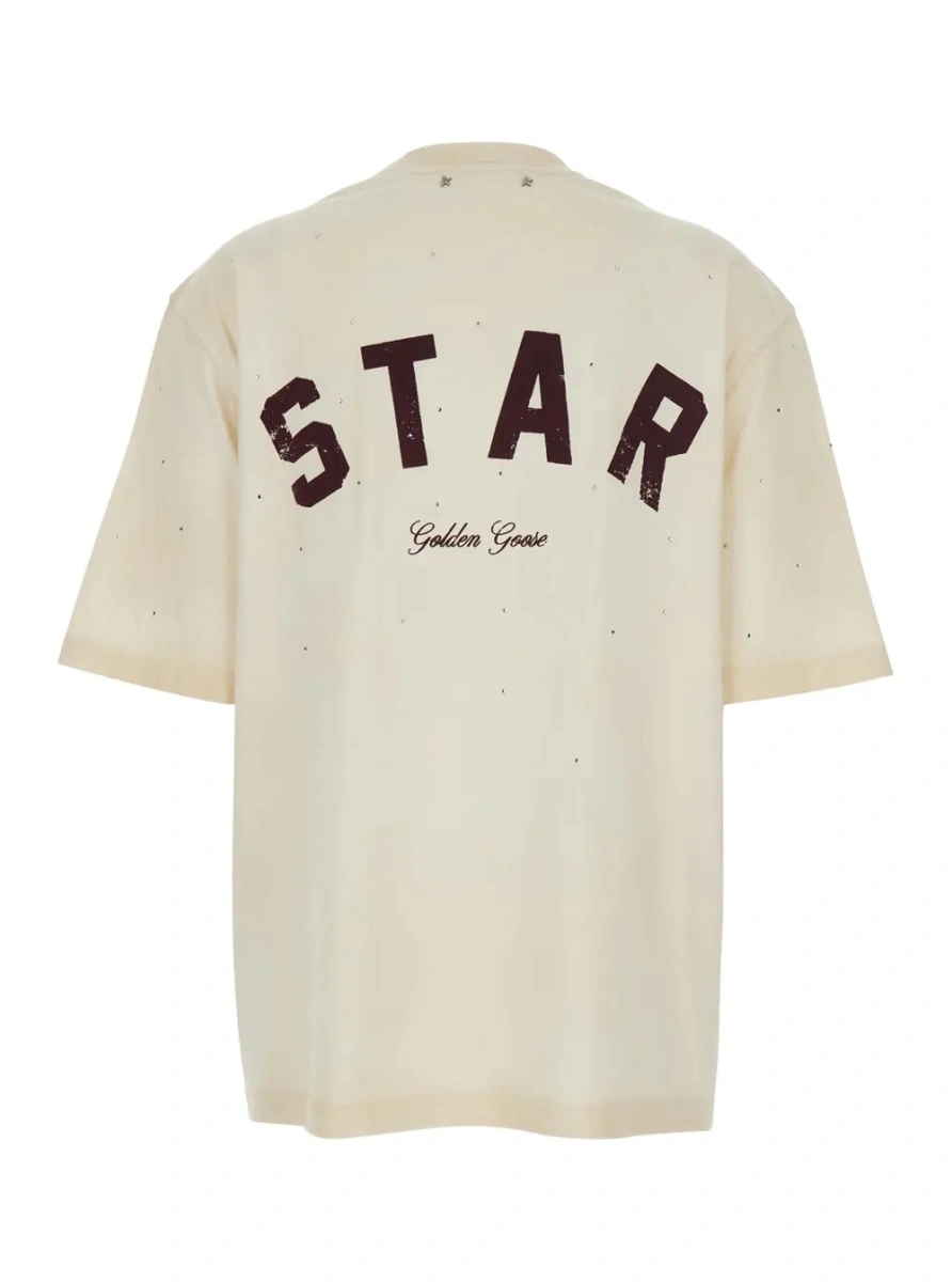 Tricou Golden Goose alb din bumbac - Img 2