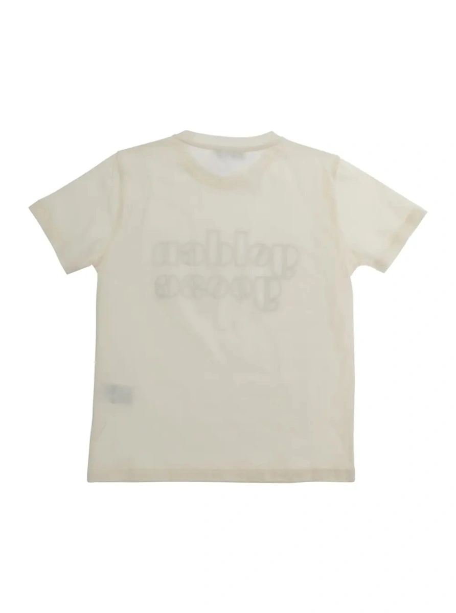 Tricou GOLDEN GOOSE KIDS alb din bumbac - Img 2