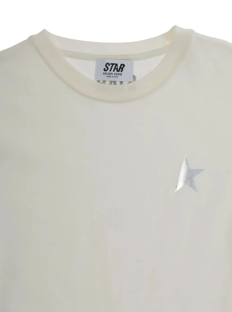 Tricou GOLDEN GOOSE KIDS alb din bumbac - Img 3
