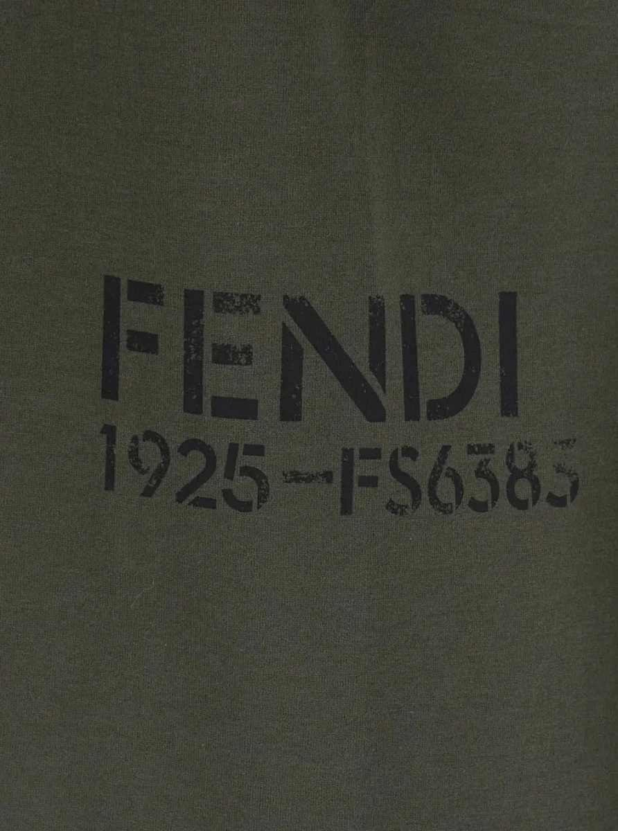 Tricou Green Crew neck T-shirt with logo lettering on the front in cotton for women - Img 3