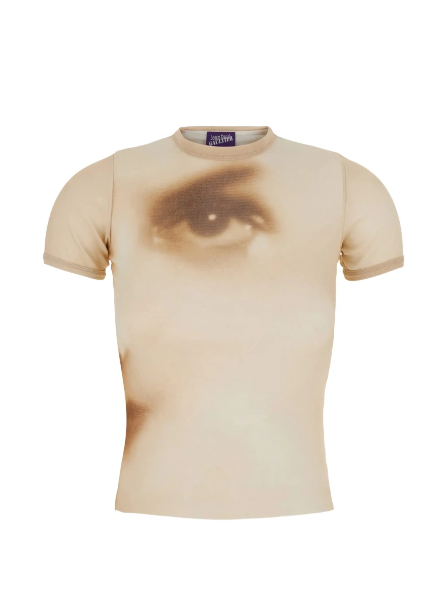 Tricou Jean Paul Gaultier bej 'Face' - Img 6